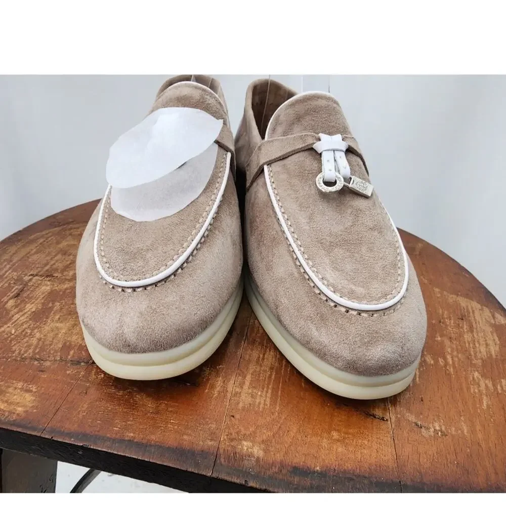 New XOBZJH Leather Suede Loafers Flats Slip-On Penny Loafers Dress Casual Office